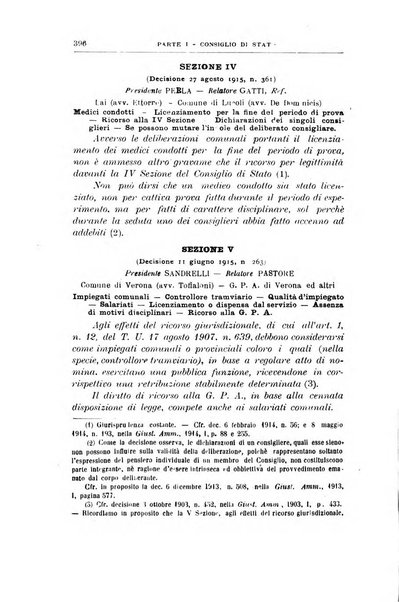 La giustizia amministrativa raccolta di decisioni e pareri del Consiglio di Stato, decisioni della Corte dei conti, sentenze della Cassazione di Roma, e decisioni delle Giunte provinciali amministrative