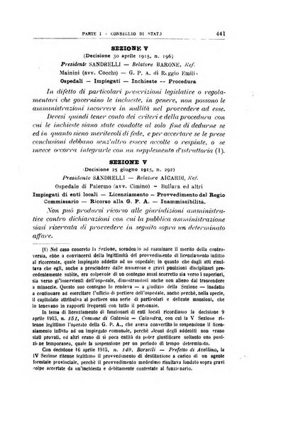 La giustizia amministrativa raccolta di decisioni e pareri del Consiglio di Stato, decisioni della Corte dei conti, sentenze della Cassazione di Roma, e decisioni delle Giunte provinciali amministrative