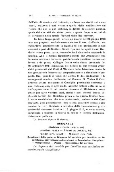 La giustizia amministrativa raccolta di decisioni e pareri del Consiglio di Stato, decisioni della Corte dei conti, sentenze della Cassazione di Roma, e decisioni delle Giunte provinciali amministrative