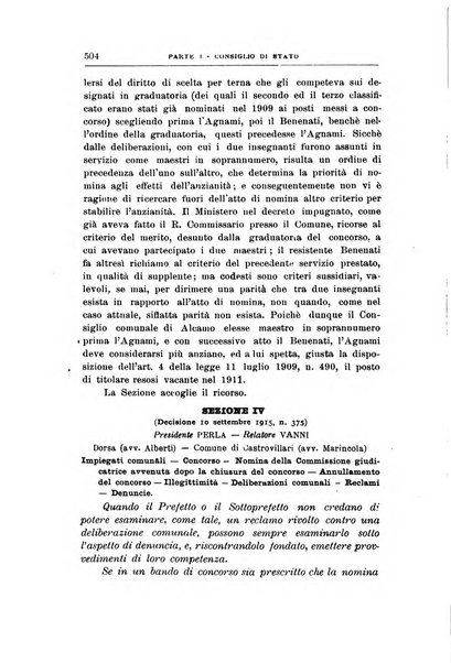 La giustizia amministrativa raccolta di decisioni e pareri del Consiglio di Stato, decisioni della Corte dei conti, sentenze della Cassazione di Roma, e decisioni delle Giunte provinciali amministrative