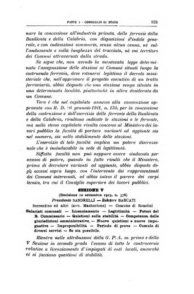 La giustizia amministrativa raccolta di decisioni e pareri del Consiglio di Stato, decisioni della Corte dei conti, sentenze della Cassazione di Roma, e decisioni delle Giunte provinciali amministrative