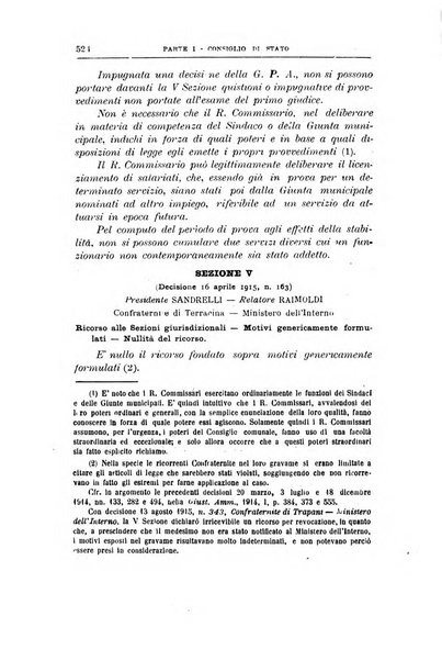 La giustizia amministrativa raccolta di decisioni e pareri del Consiglio di Stato, decisioni della Corte dei conti, sentenze della Cassazione di Roma, e decisioni delle Giunte provinciali amministrative