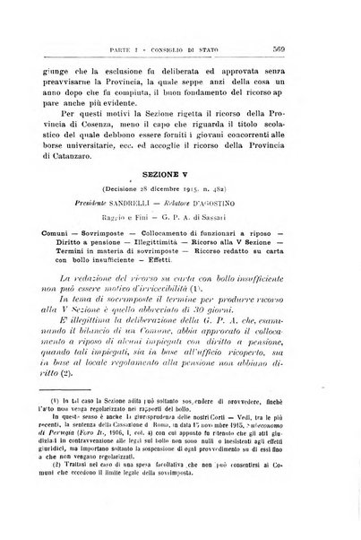 La giustizia amministrativa raccolta di decisioni e pareri del Consiglio di Stato, decisioni della Corte dei conti, sentenze della Cassazione di Roma, e decisioni delle Giunte provinciali amministrative