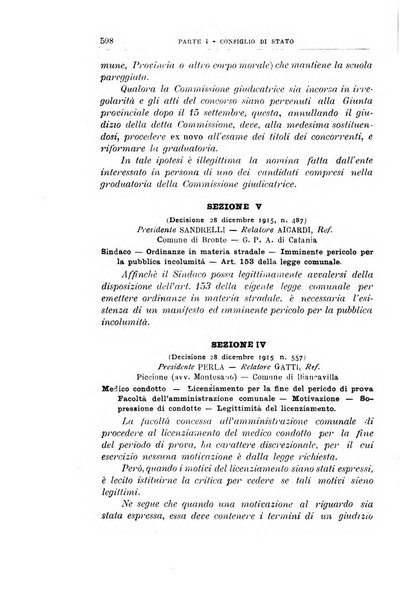 La giustizia amministrativa raccolta di decisioni e pareri del Consiglio di Stato, decisioni della Corte dei conti, sentenze della Cassazione di Roma, e decisioni delle Giunte provinciali amministrative