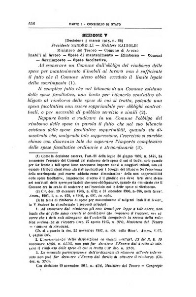 La giustizia amministrativa raccolta di decisioni e pareri del Consiglio di Stato, decisioni della Corte dei conti, sentenze della Cassazione di Roma, e decisioni delle Giunte provinciali amministrative