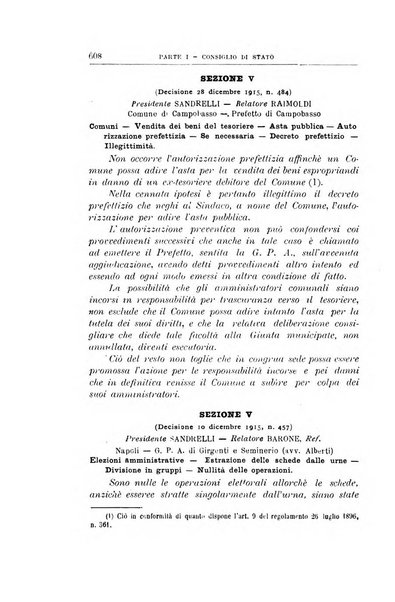 La giustizia amministrativa raccolta di decisioni e pareri del Consiglio di Stato, decisioni della Corte dei conti, sentenze della Cassazione di Roma, e decisioni delle Giunte provinciali amministrative