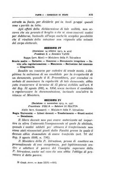 La giustizia amministrativa raccolta di decisioni e pareri del Consiglio di Stato, decisioni della Corte dei conti, sentenze della Cassazione di Roma, e decisioni delle Giunte provinciali amministrative