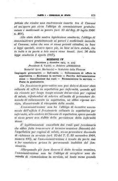 La giustizia amministrativa raccolta di decisioni e pareri del Consiglio di Stato, decisioni della Corte dei conti, sentenze della Cassazione di Roma, e decisioni delle Giunte provinciali amministrative