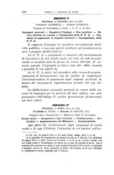 La giustizia amministrativa raccolta di decisioni e pareri del Consiglio di Stato, decisioni della Corte dei conti, sentenze della Cassazione di Roma, e decisioni delle Giunte provinciali amministrative