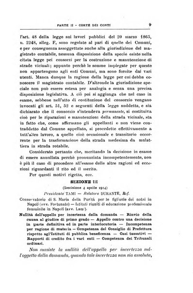 La giustizia amministrativa raccolta di decisioni e pareri del Consiglio di Stato, decisioni della Corte dei conti, sentenze della Cassazione di Roma, e decisioni delle Giunte provinciali amministrative