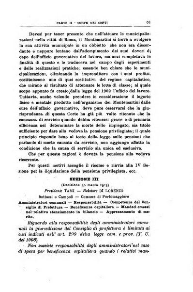 La giustizia amministrativa raccolta di decisioni e pareri del Consiglio di Stato, decisioni della Corte dei conti, sentenze della Cassazione di Roma, e decisioni delle Giunte provinciali amministrative