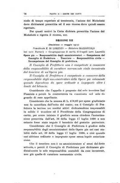 La giustizia amministrativa raccolta di decisioni e pareri del Consiglio di Stato, decisioni della Corte dei conti, sentenze della Cassazione di Roma, e decisioni delle Giunte provinciali amministrative