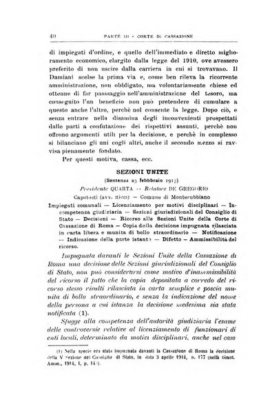 La giustizia amministrativa raccolta di decisioni e pareri del Consiglio di Stato, decisioni della Corte dei conti, sentenze della Cassazione di Roma, e decisioni delle Giunte provinciali amministrative