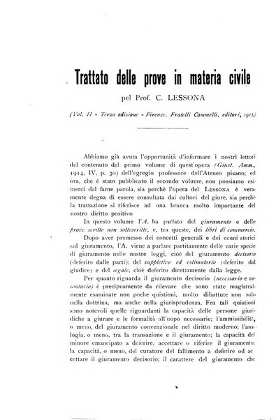 La giustizia amministrativa raccolta di decisioni e pareri del Consiglio di Stato, decisioni della Corte dei conti, sentenze della Cassazione di Roma, e decisioni delle Giunte provinciali amministrative