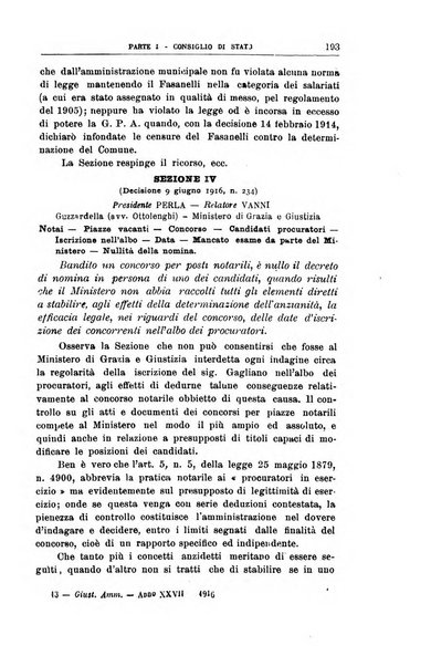 La giustizia amministrativa raccolta di decisioni e pareri del Consiglio di Stato, decisioni della Corte dei conti, sentenze della Cassazione di Roma, e decisioni delle Giunte provinciali amministrative