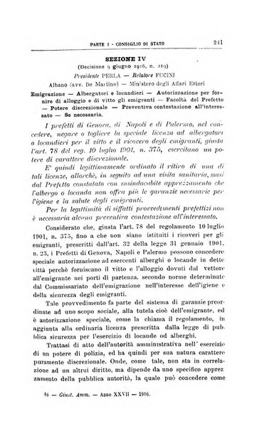 La giustizia amministrativa raccolta di decisioni e pareri del Consiglio di Stato, decisioni della Corte dei conti, sentenze della Cassazione di Roma, e decisioni delle Giunte provinciali amministrative