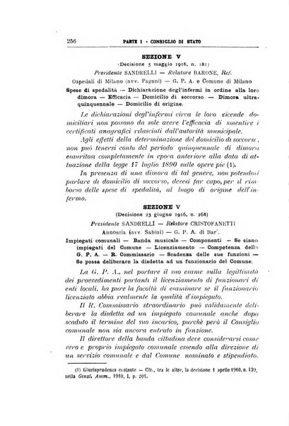 La giustizia amministrativa raccolta di decisioni e pareri del Consiglio di Stato, decisioni della Corte dei conti, sentenze della Cassazione di Roma, e decisioni delle Giunte provinciali amministrative