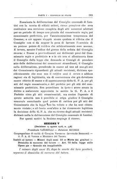 La giustizia amministrativa raccolta di decisioni e pareri del Consiglio di Stato, decisioni della Corte dei conti, sentenze della Cassazione di Roma, e decisioni delle Giunte provinciali amministrative