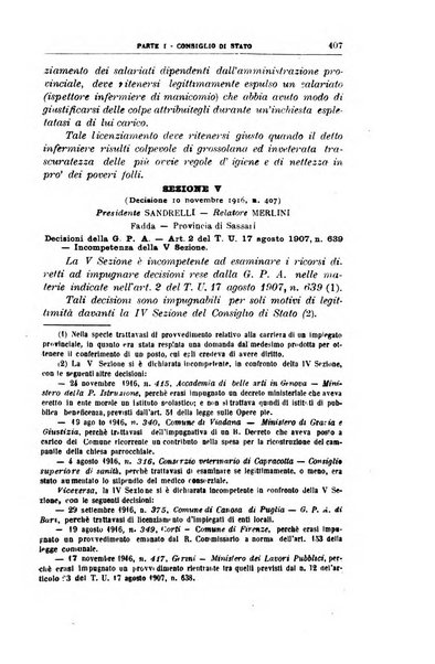 La giustizia amministrativa raccolta di decisioni e pareri del Consiglio di Stato, decisioni della Corte dei conti, sentenze della Cassazione di Roma, e decisioni delle Giunte provinciali amministrative