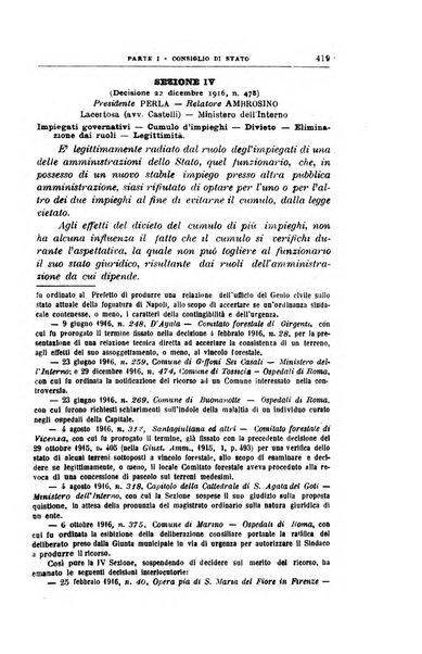 La giustizia amministrativa raccolta di decisioni e pareri del Consiglio di Stato, decisioni della Corte dei conti, sentenze della Cassazione di Roma, e decisioni delle Giunte provinciali amministrative