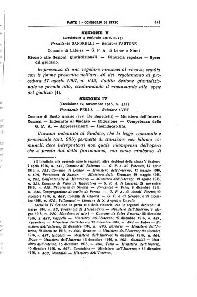 La giustizia amministrativa raccolta di decisioni e pareri del Consiglio di Stato, decisioni della Corte dei conti, sentenze della Cassazione di Roma, e decisioni delle Giunte provinciali amministrative