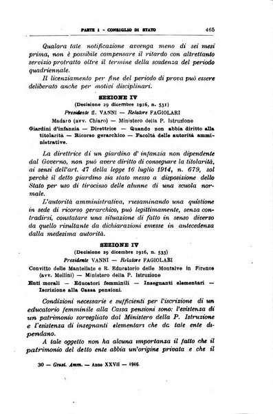 La giustizia amministrativa raccolta di decisioni e pareri del Consiglio di Stato, decisioni della Corte dei conti, sentenze della Cassazione di Roma, e decisioni delle Giunte provinciali amministrative