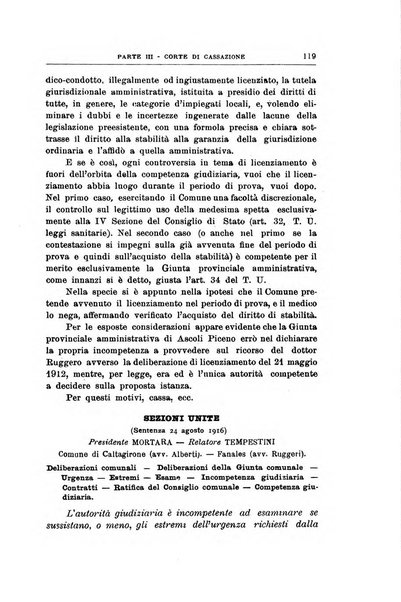 La giustizia amministrativa raccolta di decisioni e pareri del Consiglio di Stato, decisioni della Corte dei conti, sentenze della Cassazione di Roma, e decisioni delle Giunte provinciali amministrative