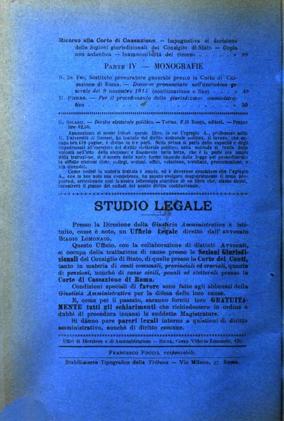 La giustizia amministrativa raccolta di decisioni e pareri del Consiglio di Stato, decisioni della Corte dei conti, sentenze della Cassazione di Roma, e decisioni delle Giunte provinciali amministrative