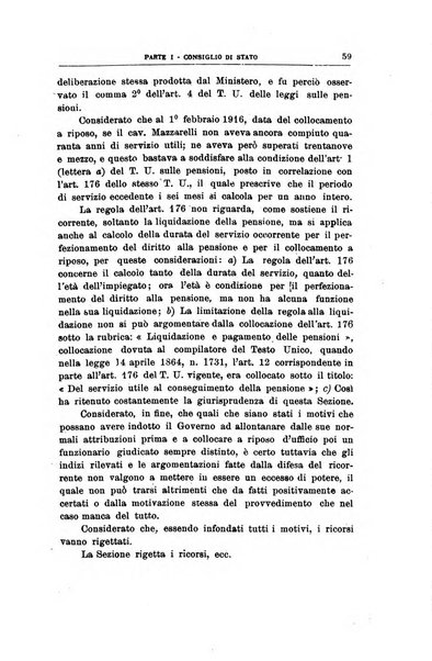 La giustizia amministrativa raccolta di decisioni e pareri del Consiglio di Stato, decisioni della Corte dei conti, sentenze della Cassazione di Roma, e decisioni delle Giunte provinciali amministrative