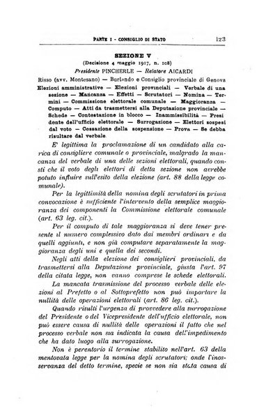 La giustizia amministrativa raccolta di decisioni e pareri del Consiglio di Stato, decisioni della Corte dei conti, sentenze della Cassazione di Roma, e decisioni delle Giunte provinciali amministrative