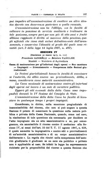 La giustizia amministrativa raccolta di decisioni e pareri del Consiglio di Stato, decisioni della Corte dei conti, sentenze della Cassazione di Roma, e decisioni delle Giunte provinciali amministrative