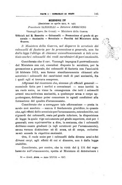 La giustizia amministrativa raccolta di decisioni e pareri del Consiglio di Stato, decisioni della Corte dei conti, sentenze della Cassazione di Roma, e decisioni delle Giunte provinciali amministrative