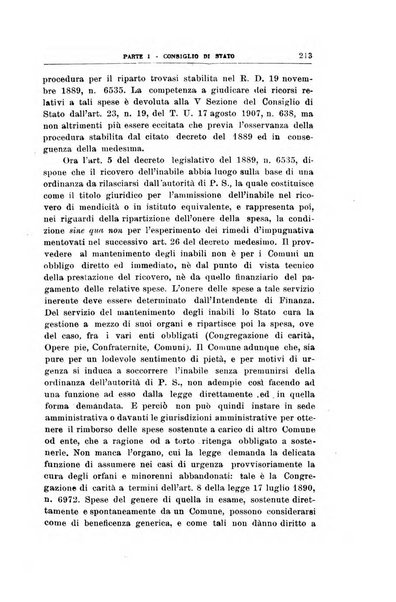 La giustizia amministrativa raccolta di decisioni e pareri del Consiglio di Stato, decisioni della Corte dei conti, sentenze della Cassazione di Roma, e decisioni delle Giunte provinciali amministrative