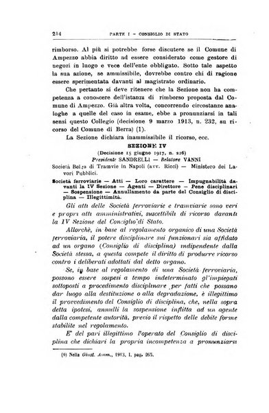 La giustizia amministrativa raccolta di decisioni e pareri del Consiglio di Stato, decisioni della Corte dei conti, sentenze della Cassazione di Roma, e decisioni delle Giunte provinciali amministrative