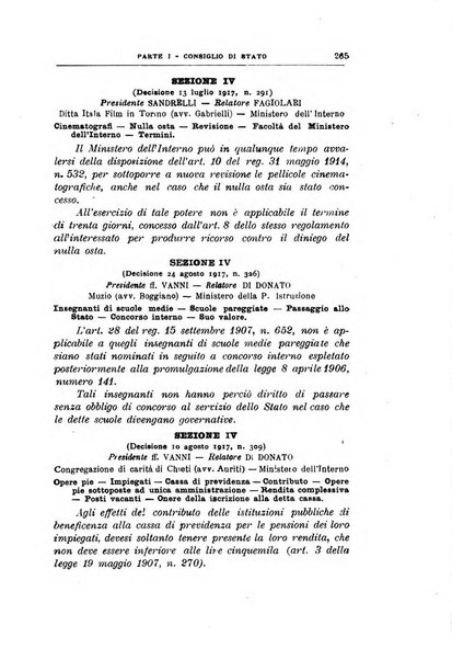 La giustizia amministrativa raccolta di decisioni e pareri del Consiglio di Stato, decisioni della Corte dei conti, sentenze della Cassazione di Roma, e decisioni delle Giunte provinciali amministrative