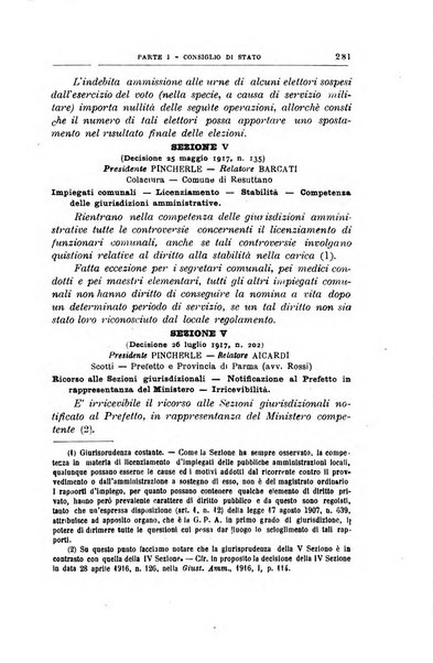 La giustizia amministrativa raccolta di decisioni e pareri del Consiglio di Stato, decisioni della Corte dei conti, sentenze della Cassazione di Roma, e decisioni delle Giunte provinciali amministrative