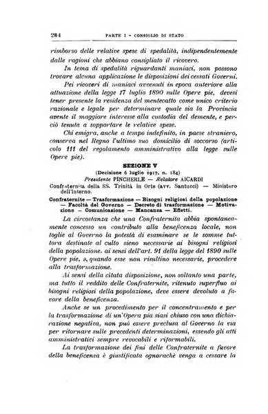 La giustizia amministrativa raccolta di decisioni e pareri del Consiglio di Stato, decisioni della Corte dei conti, sentenze della Cassazione di Roma, e decisioni delle Giunte provinciali amministrative