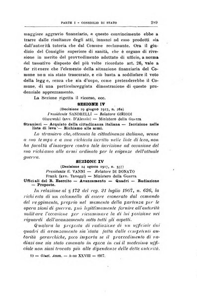 La giustizia amministrativa raccolta di decisioni e pareri del Consiglio di Stato, decisioni della Corte dei conti, sentenze della Cassazione di Roma, e decisioni delle Giunte provinciali amministrative