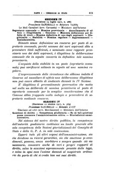 La giustizia amministrativa raccolta di decisioni e pareri del Consiglio di Stato, decisioni della Corte dei conti, sentenze della Cassazione di Roma, e decisioni delle Giunte provinciali amministrative