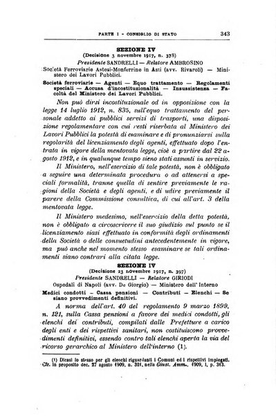 La giustizia amministrativa raccolta di decisioni e pareri del Consiglio di Stato, decisioni della Corte dei conti, sentenze della Cassazione di Roma, e decisioni delle Giunte provinciali amministrative