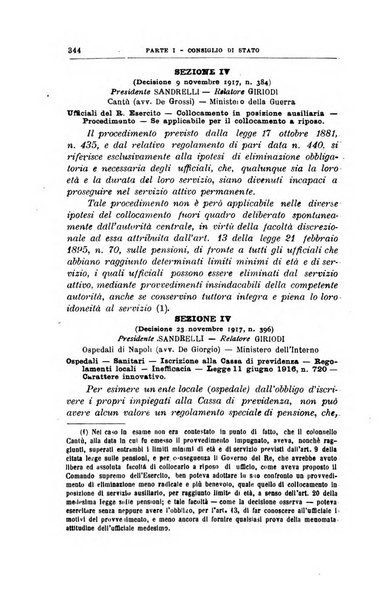 La giustizia amministrativa raccolta di decisioni e pareri del Consiglio di Stato, decisioni della Corte dei conti, sentenze della Cassazione di Roma, e decisioni delle Giunte provinciali amministrative