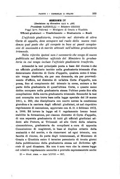 La giustizia amministrativa raccolta di decisioni e pareri del Consiglio di Stato, decisioni della Corte dei conti, sentenze della Cassazione di Roma, e decisioni delle Giunte provinciali amministrative