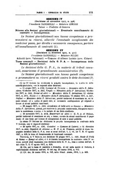 La giustizia amministrativa raccolta di decisioni e pareri del Consiglio di Stato, decisioni della Corte dei conti, sentenze della Cassazione di Roma, e decisioni delle Giunte provinciali amministrative