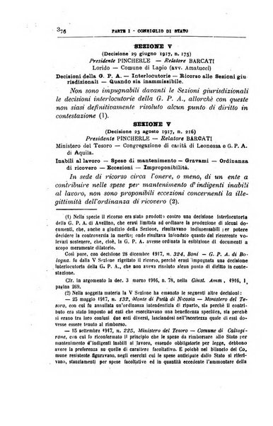 La giustizia amministrativa raccolta di decisioni e pareri del Consiglio di Stato, decisioni della Corte dei conti, sentenze della Cassazione di Roma, e decisioni delle Giunte provinciali amministrative