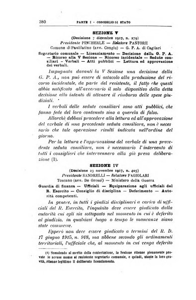 La giustizia amministrativa raccolta di decisioni e pareri del Consiglio di Stato, decisioni della Corte dei conti, sentenze della Cassazione di Roma, e decisioni delle Giunte provinciali amministrative