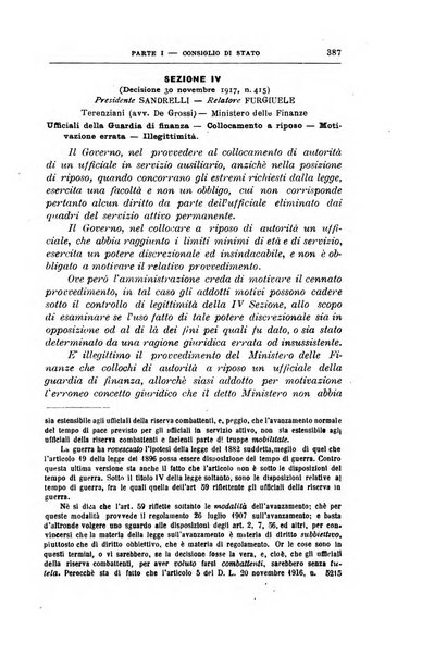 La giustizia amministrativa raccolta di decisioni e pareri del Consiglio di Stato, decisioni della Corte dei conti, sentenze della Cassazione di Roma, e decisioni delle Giunte provinciali amministrative