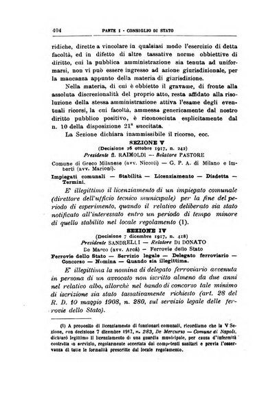 La giustizia amministrativa raccolta di decisioni e pareri del Consiglio di Stato, decisioni della Corte dei conti, sentenze della Cassazione di Roma, e decisioni delle Giunte provinciali amministrative