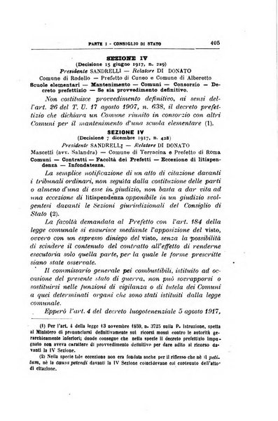 La giustizia amministrativa raccolta di decisioni e pareri del Consiglio di Stato, decisioni della Corte dei conti, sentenze della Cassazione di Roma, e decisioni delle Giunte provinciali amministrative