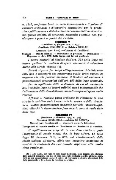 La giustizia amministrativa raccolta di decisioni e pareri del Consiglio di Stato, decisioni della Corte dei conti, sentenze della Cassazione di Roma, e decisioni delle Giunte provinciali amministrative