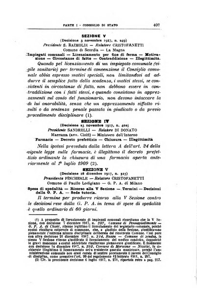 La giustizia amministrativa raccolta di decisioni e pareri del Consiglio di Stato, decisioni della Corte dei conti, sentenze della Cassazione di Roma, e decisioni delle Giunte provinciali amministrative